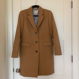 J.Crew Wool Coat, Caramel color,size 4. Used-good